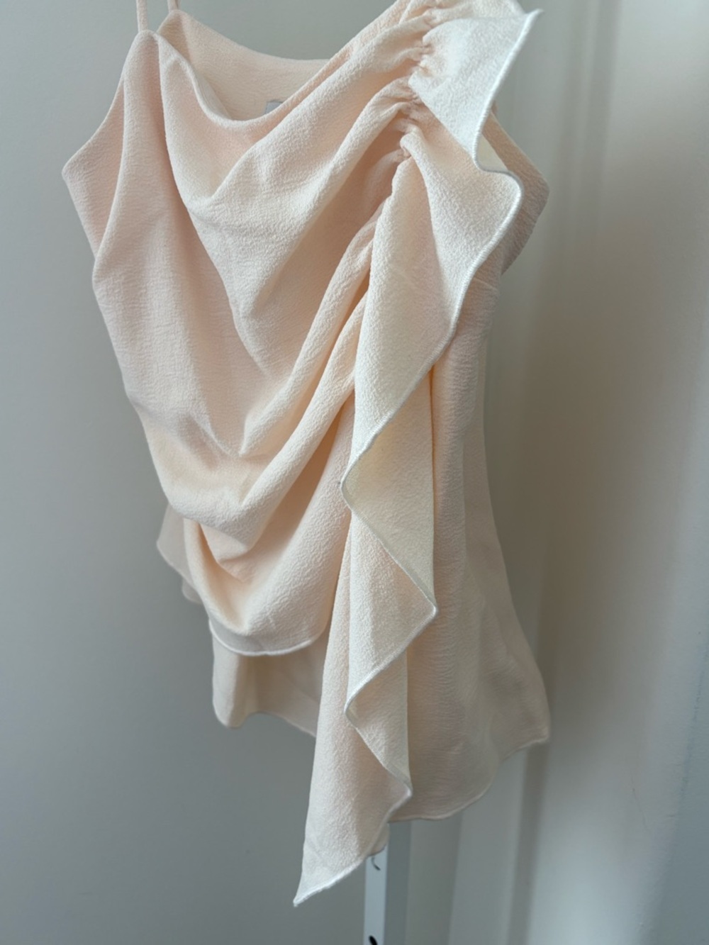 Joie Ruched Draped Spaghetti Strap Asymmetric Cami Top SZ 4 - Picture 3 of 6
